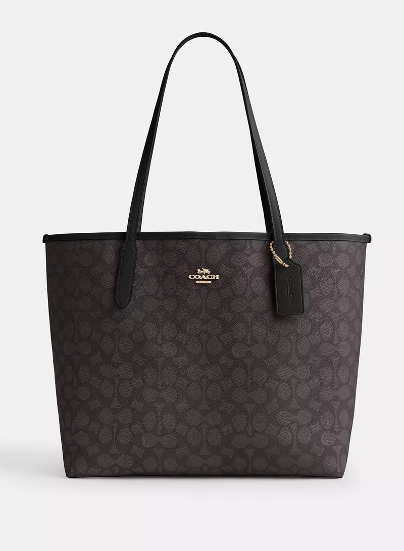 كوتش اوت ليت حقيبة توت كوتش شنط من القماش المميز للنساء، حقيبة كتف كبيرة الحجم، متعددة الاستخدامات، بسعة كبيرة، حقيبة توت - Image 1